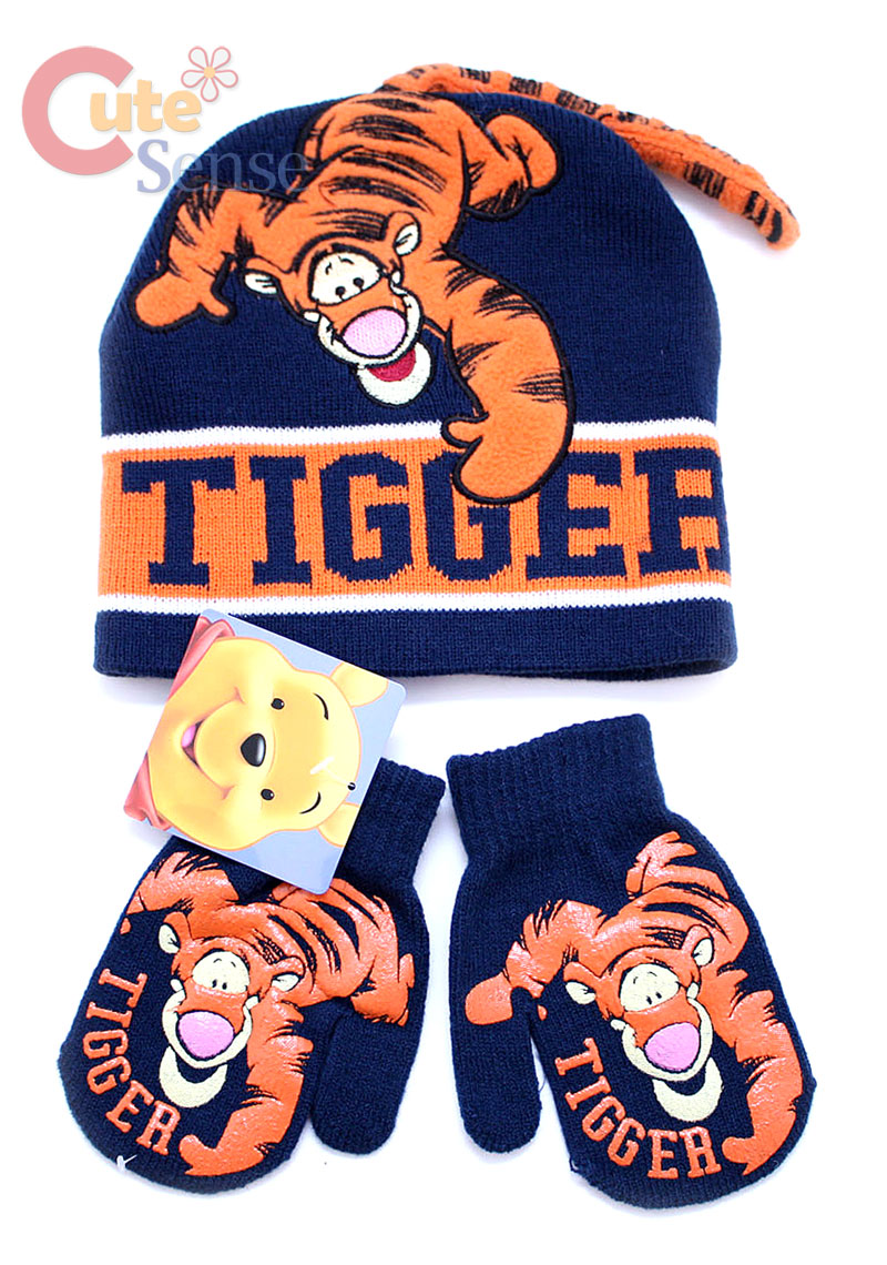 Winnie The Pooh Tigger Mitten Gloves Beanie Set  2PC  