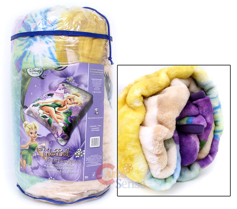 Disney TinkerBell Blanket   Mink Plush Throw 60x80 Purple  