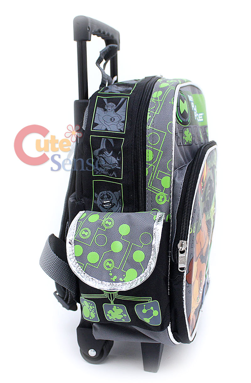 Ben 10 School Roller Bag Rolling Backpack Gray 3