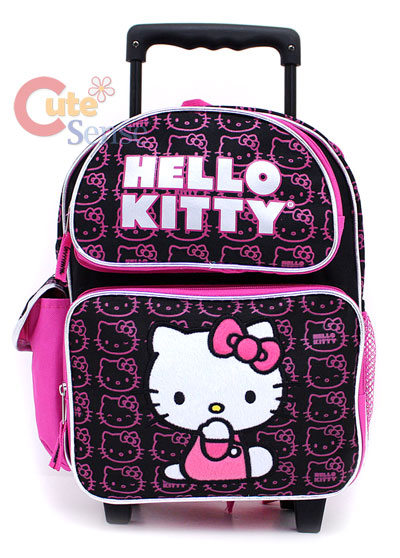 HELLO KITTY School Roller Backpack Rolling Bag Black S  