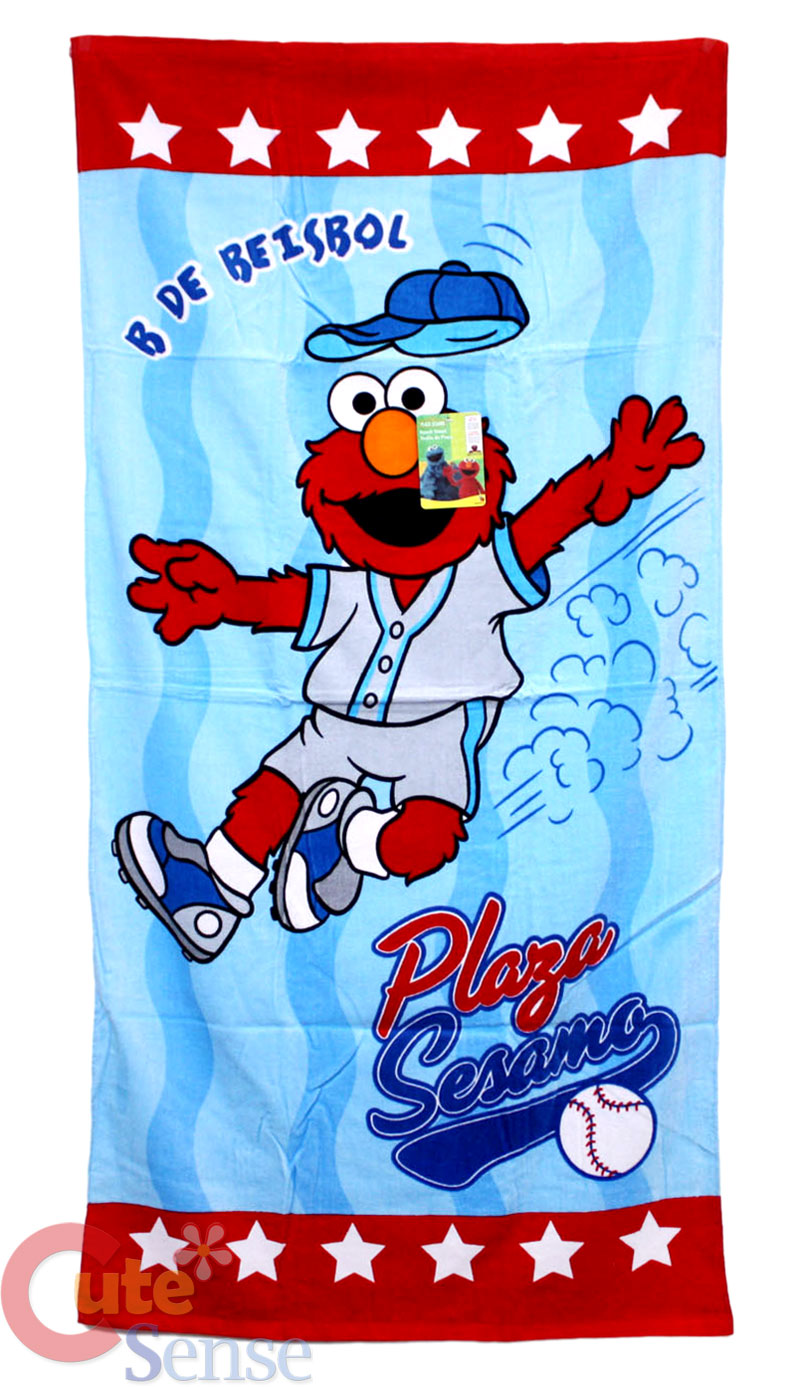 Sesame Street Elmo Beach Bath Towel Baseball Cotton