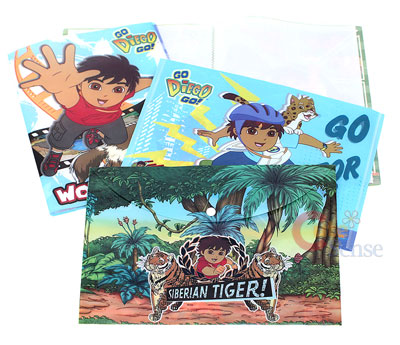 Go Diego Go File Jacket/Clear Folder 4PC Stationery Set  