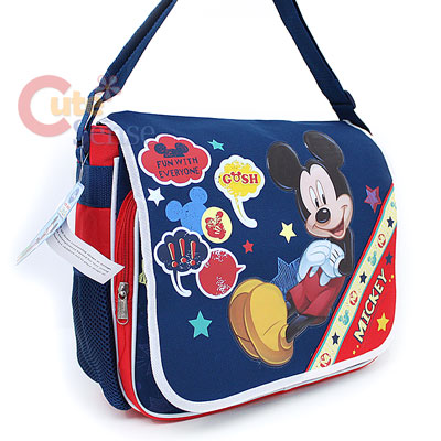 Mickey Mouse School Messenger Bag Diaper Bag Say Cheese  