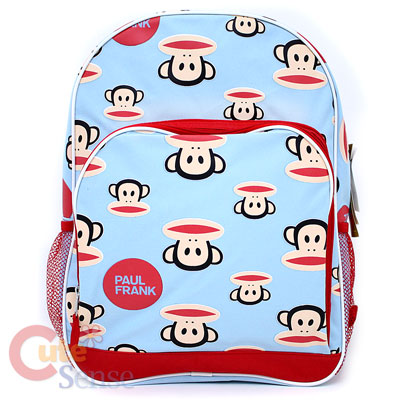 Paul Frank School Backpack 16 Large Bag  Face Red Blue Licensed 