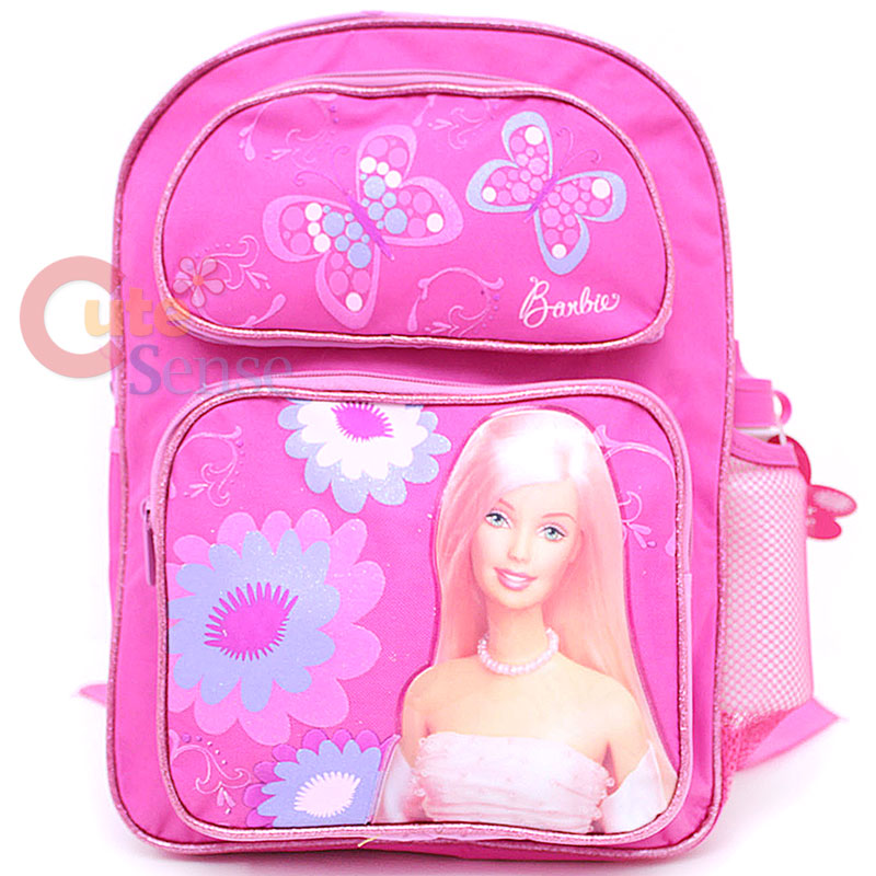 Barbie School Backpack Book Bag  14 Medium w/Bottle  