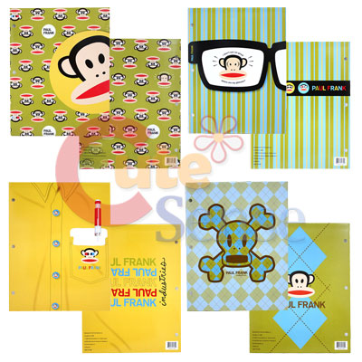 Paul Frank Folder 3 Hole File Jacket Stationary set  4PC