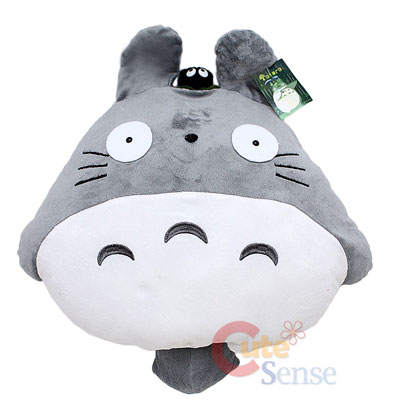 Grey Totoro Plush Doll Cushion Pillow w/Dust Bunny 20  