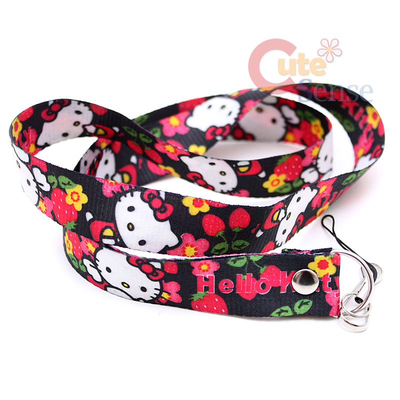 Hello Kitty Lanyard Key Chain Flowers 1