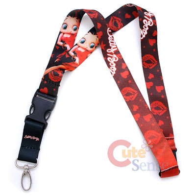 Betty Boop Kiss Key Chain  ID Holder Lanyard w/Detachable Clip Auto 