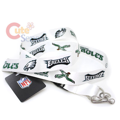 NFL Philadelphia Eagles Lanyard Detachable Clasp Key Chain Ticket 