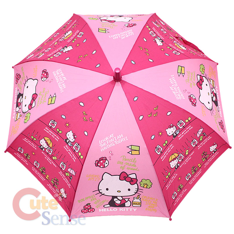 Sanrio Hello Kitty Pink Umbrella Auto Open Button : Adult Size ...