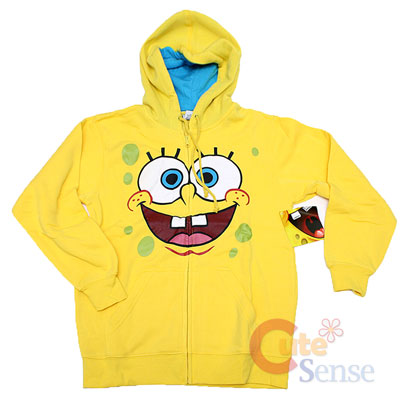   grandes de la cara de Bob Esponja/suéter con capucha adulto (talla 5