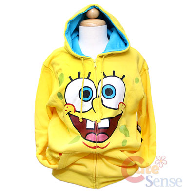   grandes de la cara de Bob Esponja/suéter con capucha adulto (talla 5