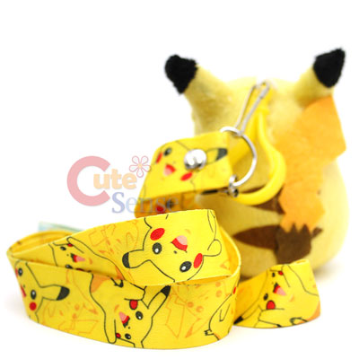 Pokemon Pikachu Plush Doll w/ Key Chain Lanyard  