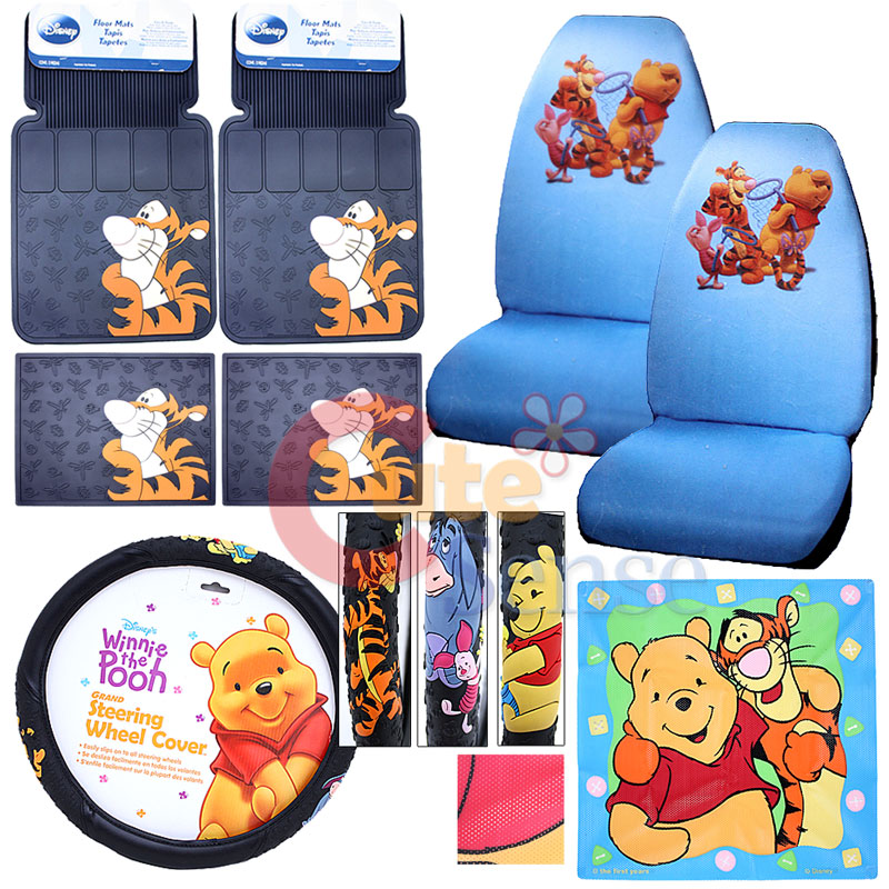 Winnie The Pooh & Friends Tigger Car Seat Covers Accessories Set 8PC w 