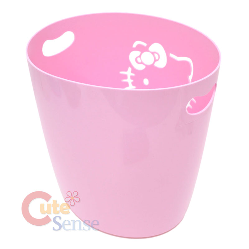 Sanrio Hello Kitty Pink Trash Bin/Can Basket  11  