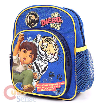 Go Diego Go w/ Tiger School Backpack , Toddler Small Bag 10 