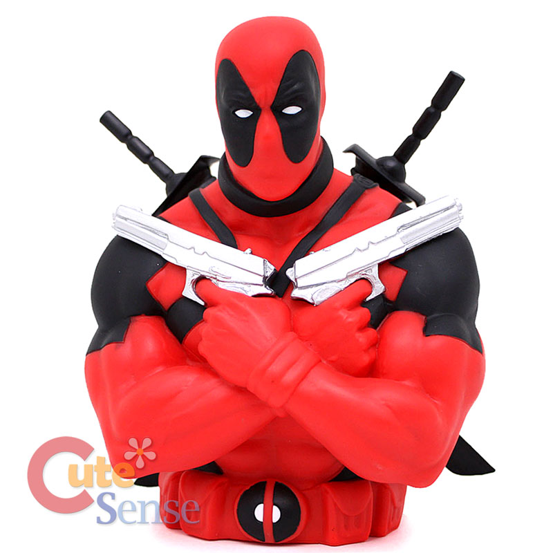 Marvel Deadpool Bust Figure Coin Bank 8 Figure