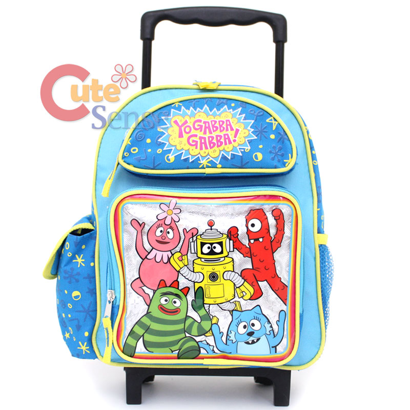 Yo Gabba Gabba Rolling Schoo Backpack 12 Medium Roller Bag Muno Plex 