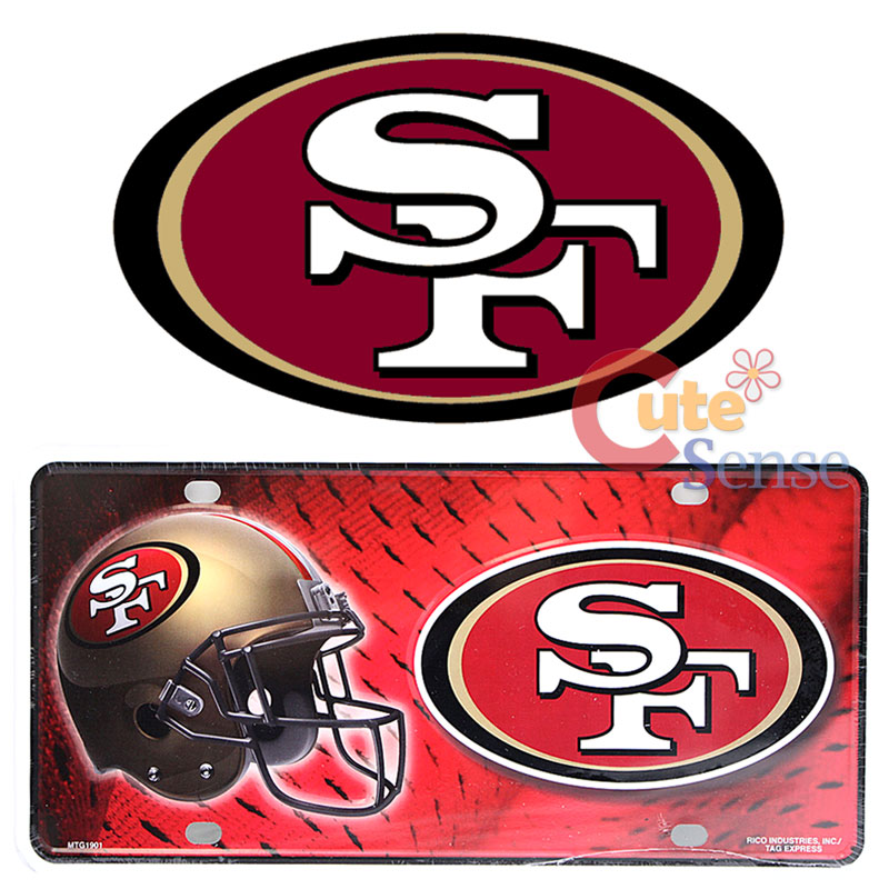 San Francisco 49ers Metal License Plate NFL Helmet Logo Auto ...