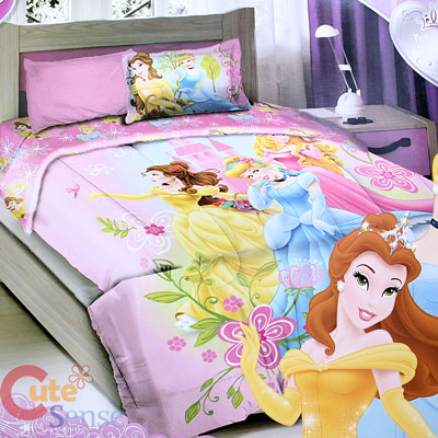 Disney Princess Twin Bedding Comforter 3pc Set Cinderella Belle and ...