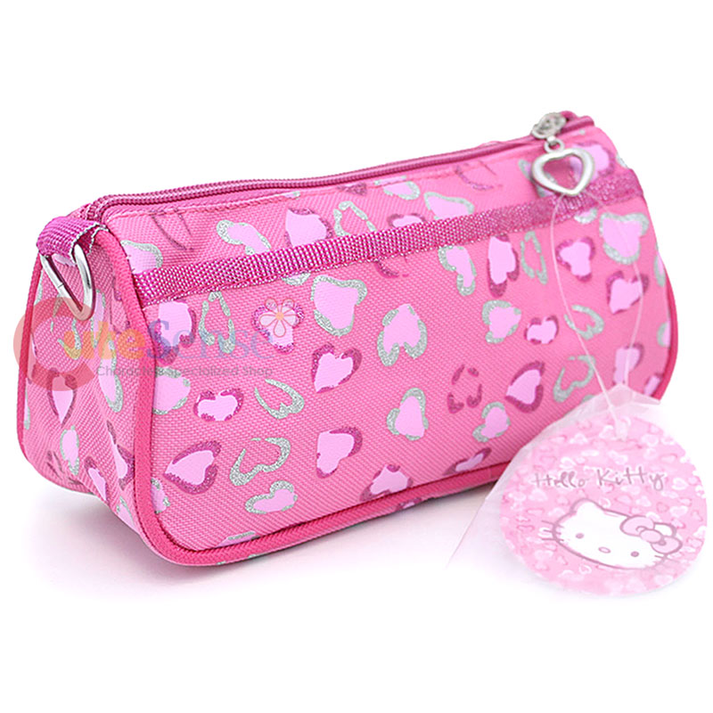 Hello Kitty Pink Leopard Pencil Case Zippered Cosmetic Bag | eBay