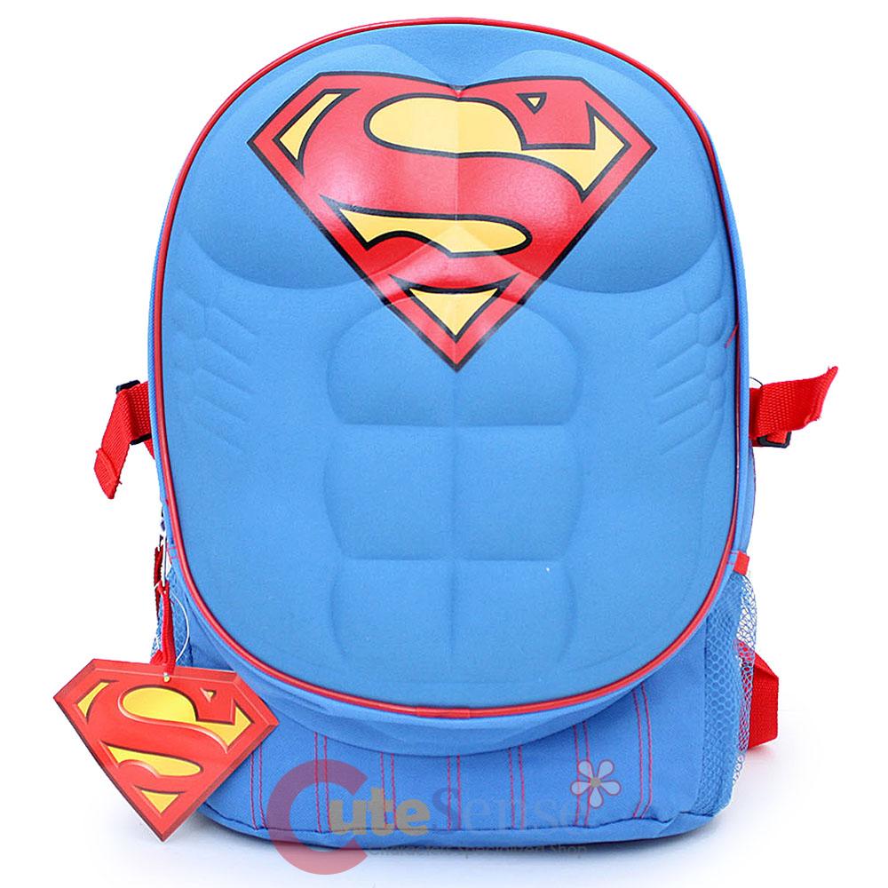 DC Comics Superman 3D Molded Chest Large School Backpack 16