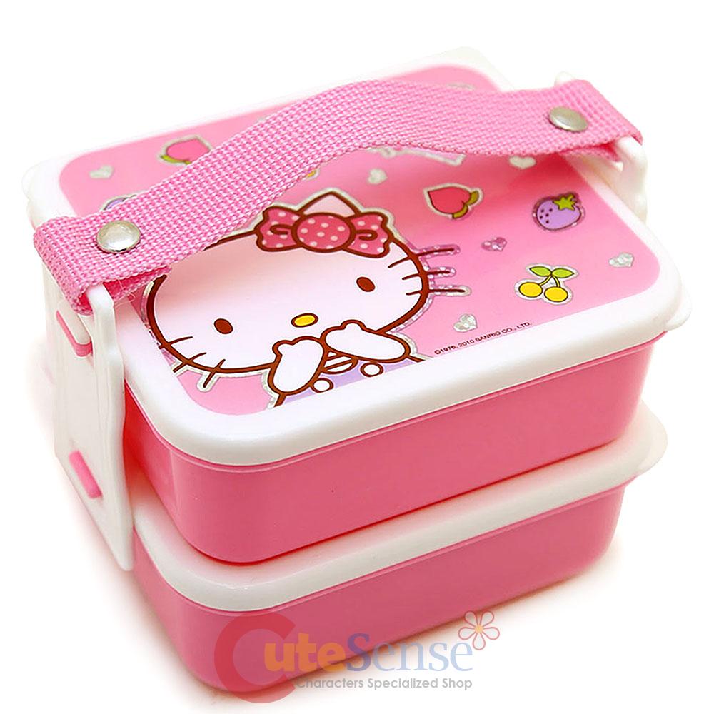 Sanrio Hello Kitty 2 Tier Bento Lunch Box - Love Kawaii Things BPA Free ...