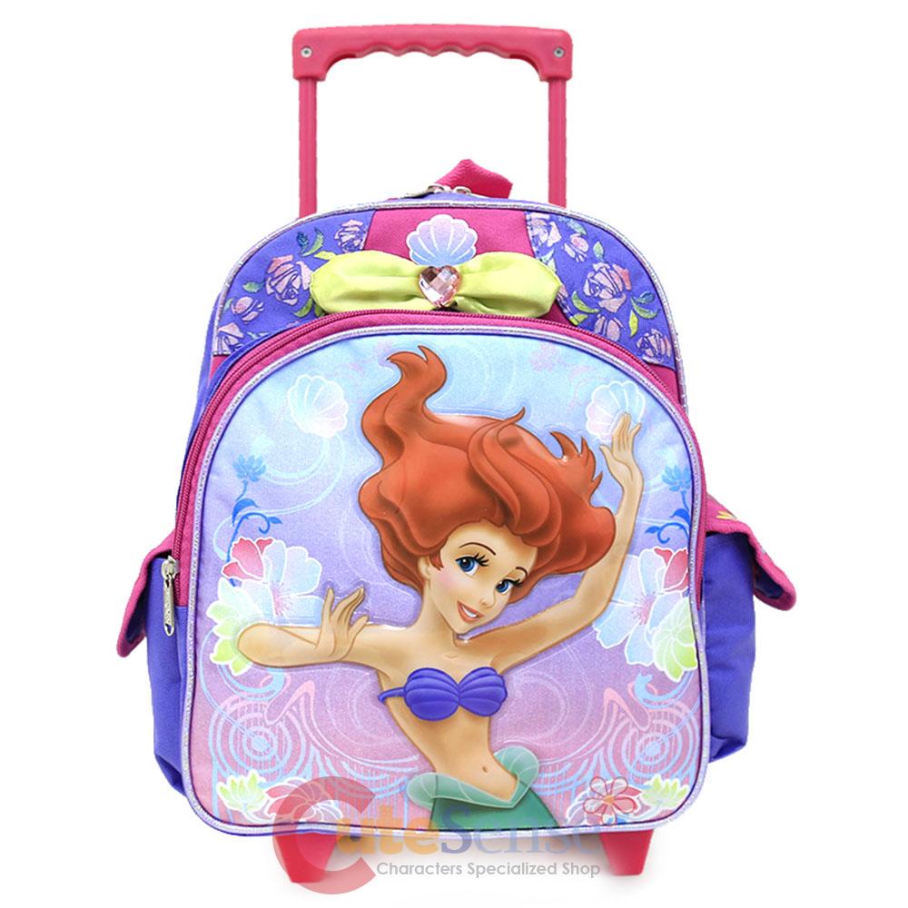 Princess Little Mermaid Ariel School Roller Backpack 12