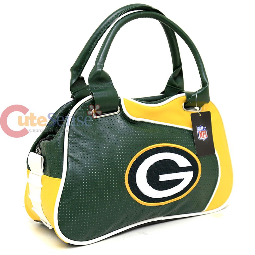 NFL Green Bay Packers Bowler Bag Purse Hand Bag NFL Team Logo Women Bag ...