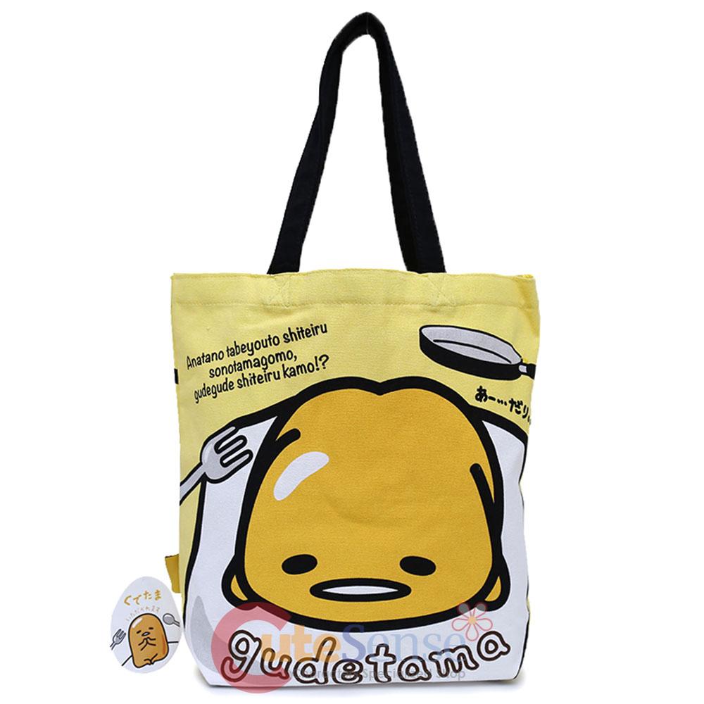 Sanrio Gudetama Canvas Tote BAG Languid Lazy EGG Shoulder BAG Japan ...