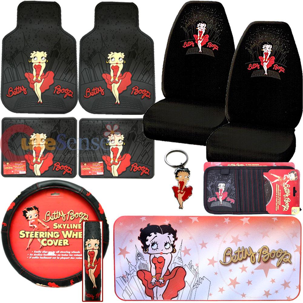 Betty Boop Sky Line Car Seat Covers Accessories 10pc Set Sun Shade CD ...