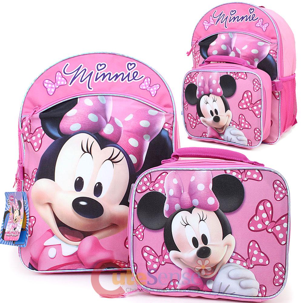 Disney Minnie Mouse Bowtique Large Backpack with Detachable Lunch Bag ...